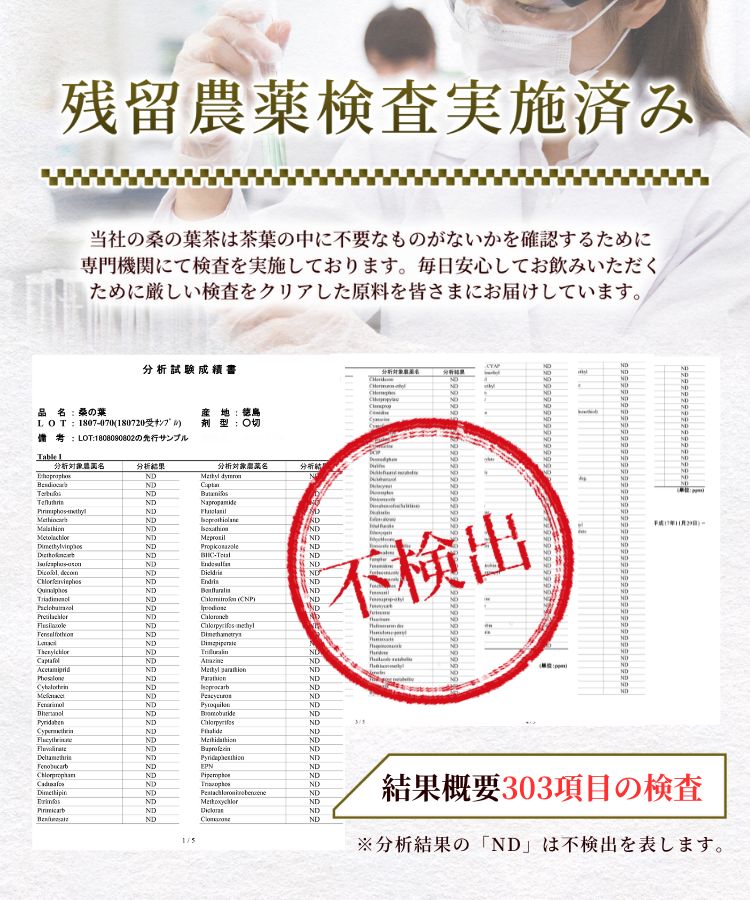 温活農園の健康茶は残留農薬検査済み