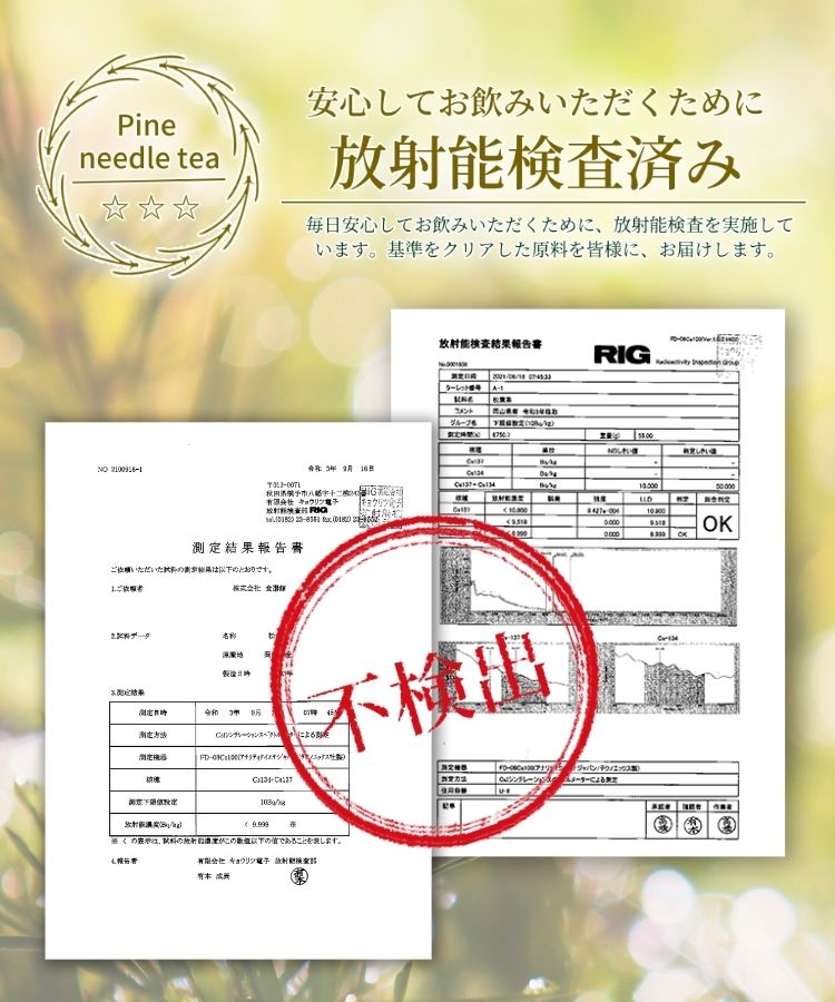 温活農園の健康茶は残留農薬検査済み